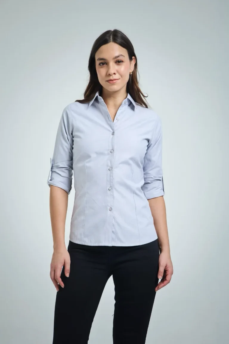 Camisa ejecutiva blanca de mujer manga larga-1
