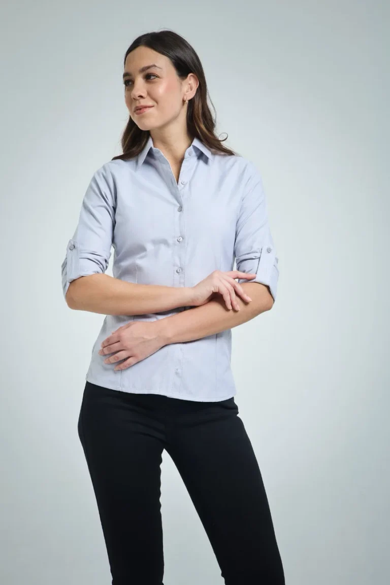 Camisa ejecutiva blanca de mujer manga larga-2